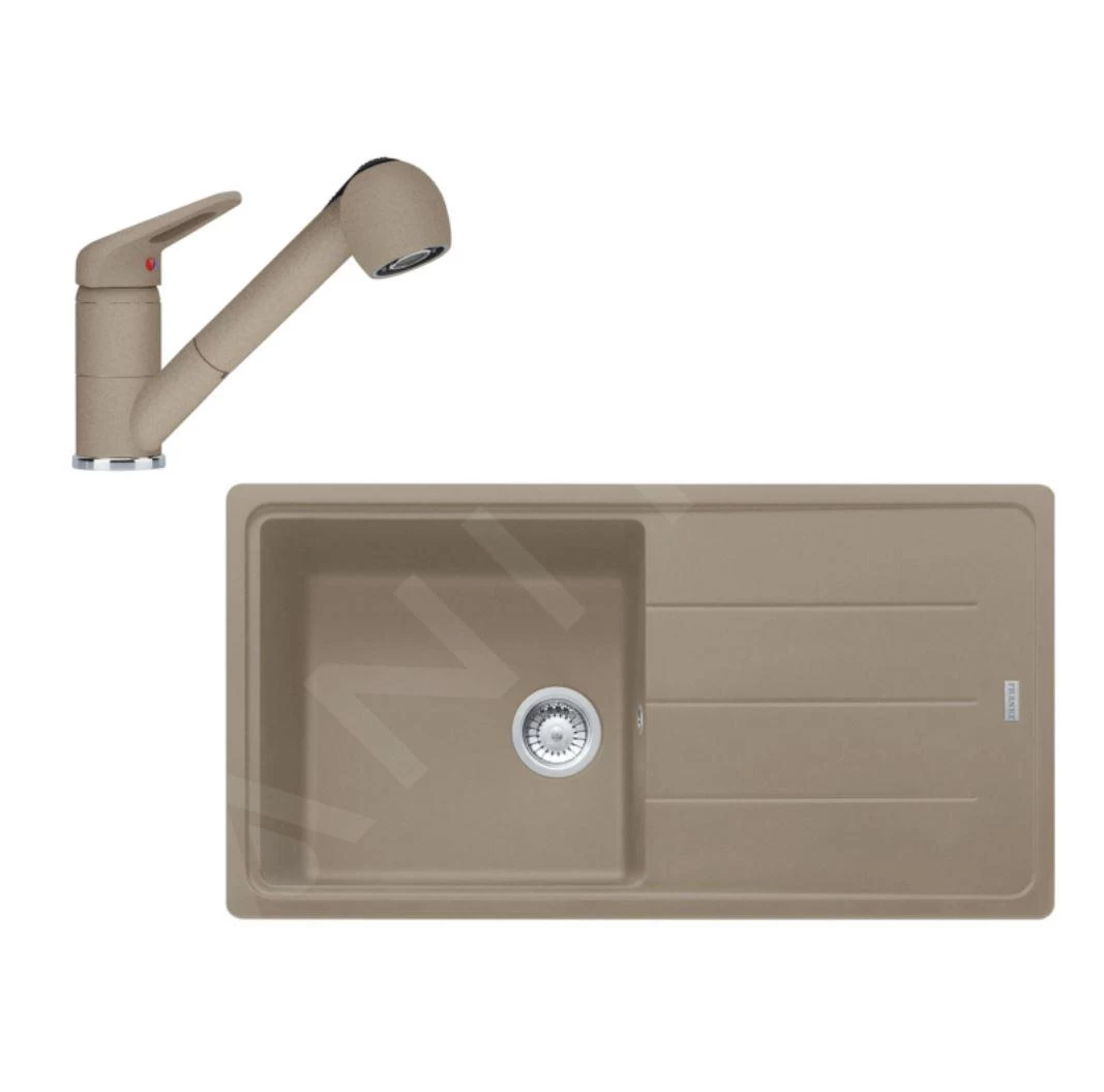 Franke Set - Set Da Cucina G138, Lavello In Fragranite BFG 611 E Miscelatore FC 9547.424, Cashmere 114.0510.592