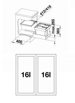 Blanco Flexon II - Pattumiera Ad Incasso, Differenziata, 32 L 521468 -Forniture Per Attrezzature Da Cucina ef0e343e07c47725a7a1aca1