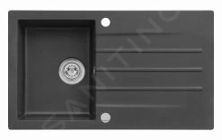 Alveus Cortina - Lavello In Granito 860x500 Mm, Con Comando Dello Scarico, Carbon 1133451