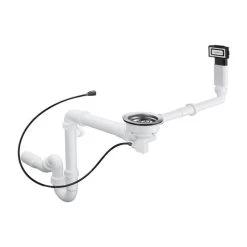 Hansgrohe Sistemi Di Scarico - Sistema Automatico Di Scarico E Troppopieno Per Lavello A Vasca Singola In Granito Select, Cromato 43947000