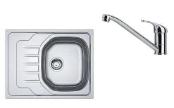 Franke Set - Set N72, Lavello In Acciaio Inox OLN 611-63 E Miscelatore FB 250.031, Acciaio Inox/cromo 101.0618.833