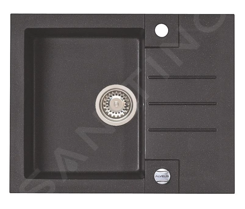 Alveus Rock - Lavello In Granito 595x475 Mm, Con Comando Dello Scarico, Twilight 1107848 3 Alveus Rock - Lavello In Granito 595x475 Mm, Con Comando Dello Scarico, Twilight 1107848