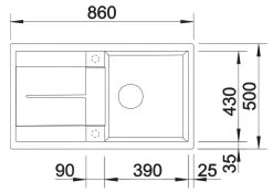 Blanco Metra 5 - Lavello In Silgranit, 860x500 Mm, Bianco 513205 -Forniture Per Attrezzature Da Cucina f8c72e40300a85612621eed5