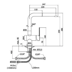 Paffoni West - Miscelatore Da Lavello Con Doccetta Estraibile, Cromato WS185CR 4 Paffoni West - Miscelatore Da Lavello Con Doccetta Estraibile, Cromato WS185CR - immagine 2
