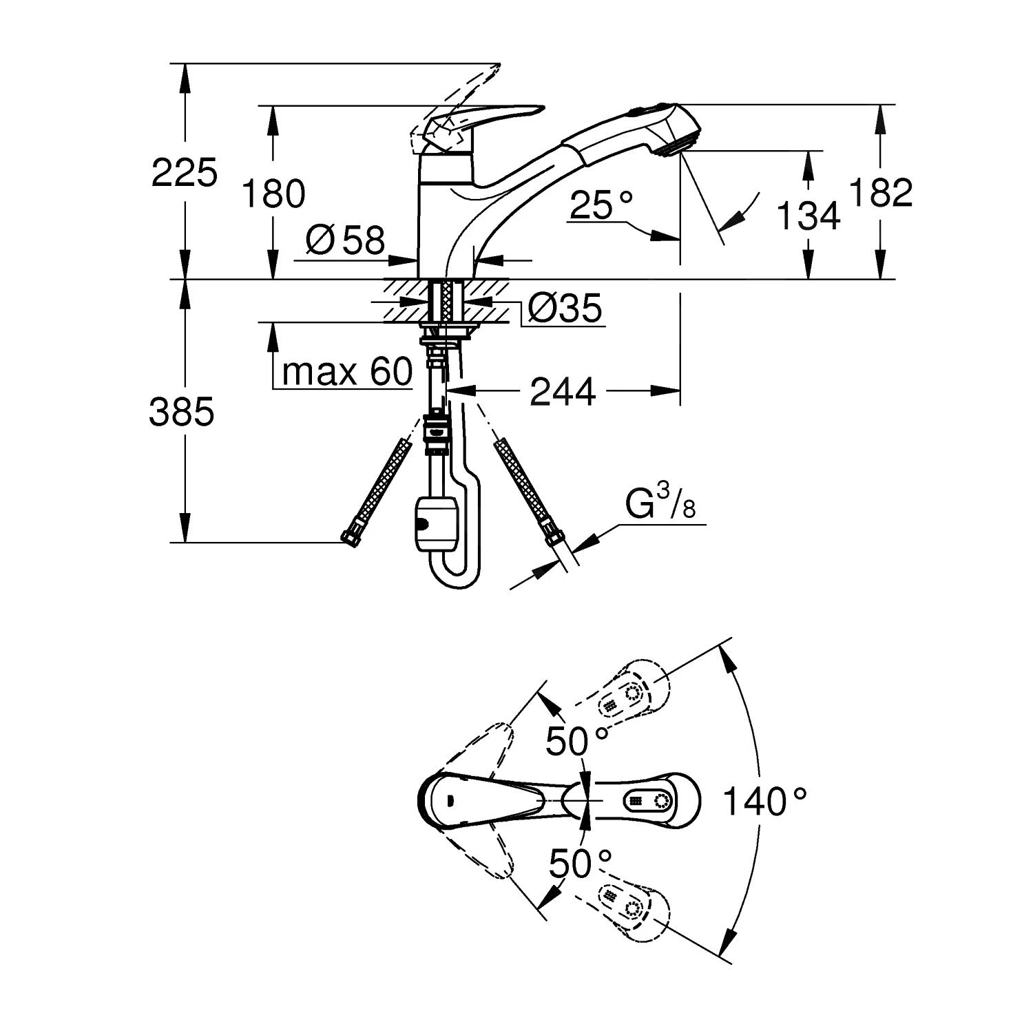 Grohe Eurodisc - Miscelatore Monocomando Per Lavello, Cromato 32257001 4 Grohe Eurodisc - Miscelatore Monocomando Per Lavello, Cromato 32257001 - immagine 2
