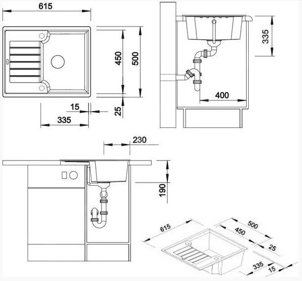 Blanco Zia 40 - Lavello In Silgranit, 615x500 Mm, Antracite 516918 4 Blanco Zia 40 - Lavello In Silgranit, 615x500 Mm, Antracite 516918 - immagine 2