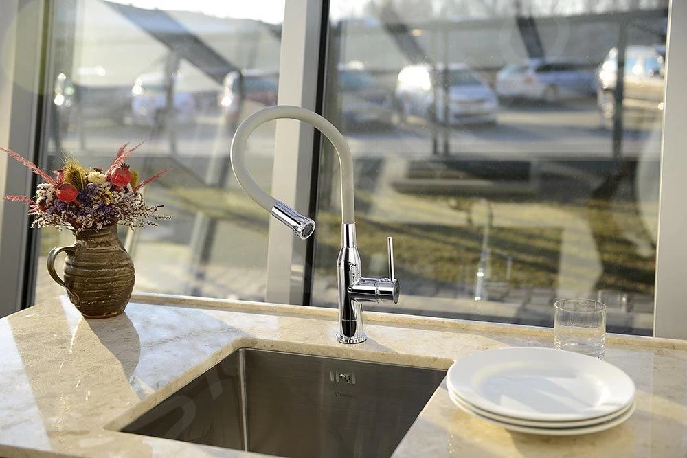 Sapho Rubinetteria - Miscelatore Da Lavello Sili Con Braccio Di Erogazione Flessibile, Color Argento/cromo SR414 8 Sapho Rubinetteria - Miscelatore Da Lavello Sili Con Braccio Di Erogazione Flessibile, Color Argento/cromo SR414 - immagine 6