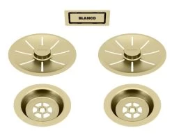 Blanco Accessori - Set Di Scarico C-overflow, Per Lavelli A Doppia Vasca, Color Oro 203477