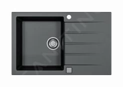 Alveus Cadit - Lavello In Granito 790x500 Mm, Con Comando Dello Scarico, Carbon 1132026