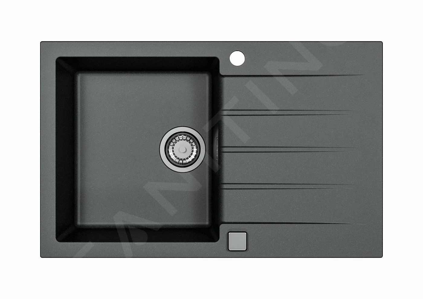 Alveus Cadit - Lavello In Granito 790x500 Mm, Con Comando Dello Scarico, Carbon 1132026 3 Alveus Cadit - Lavello In Granito 790x500 Mm, Con Comando Dello Scarico, Carbon 1132026