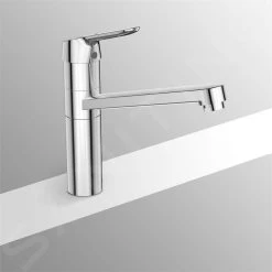 Ideal Standard CeraFlex - Miscelatore Per Lavello, Braccio Di Erogazione Rialzato, BlueStart, Cromato BC135AA -Forniture Per Attrezzature Da Cucina ff924efb2b6287517be2909b
