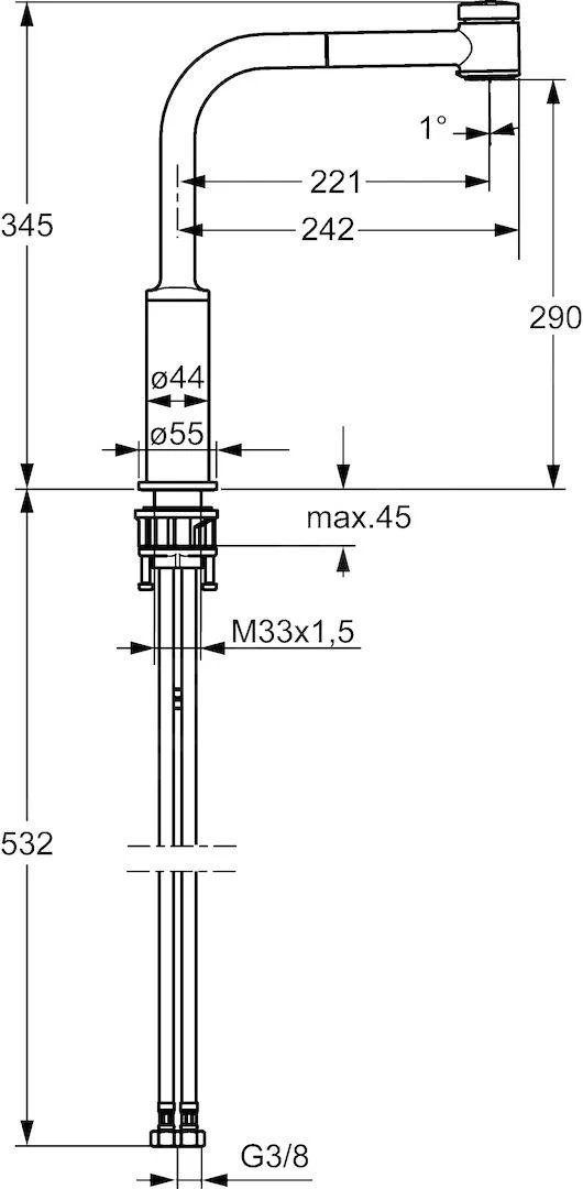 Hansa Ronda - Miscelatore Monocomando Per Lavello Con Erogatore Estraibile, Cromato 54912283 5 Hansa Ronda - Miscelatore Monocomando Per Lavello Con Erogatore Estraibile, Cromato 54912283 - immagine 3